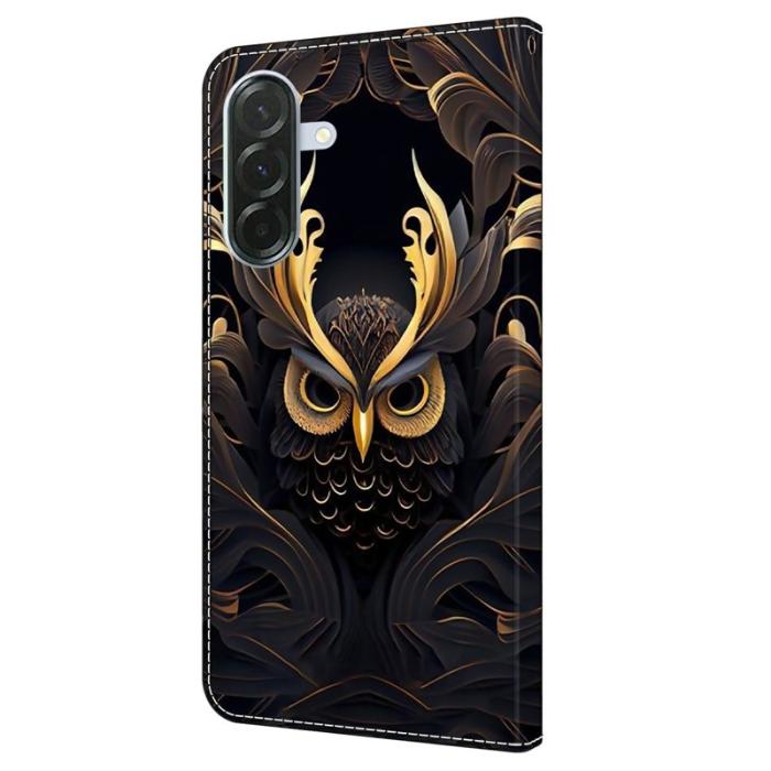 OEM - Samsung Galaxy A37 Fodral Mönstertryck PU Läder - Owl