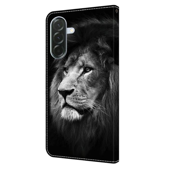 OEM - Samsung Galaxy A37 Plånboksfodral Mönstertryck Ställ Konstläder - Lion
