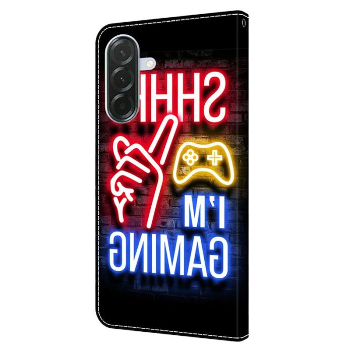 OEM - Samsung Galaxy A37 Plånboksfodral Mönstertryck Ställ Konstläder - Neon