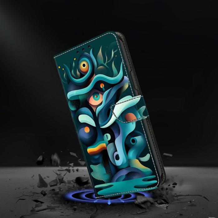 OEM - Samsung Galaxy A37 Plånboksfodral Konstläder - Graffiti Grön