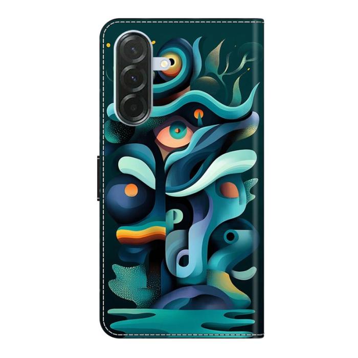 OEM - Samsung Galaxy A37 Plånboksfodral Konstläder - Graffiti Grön