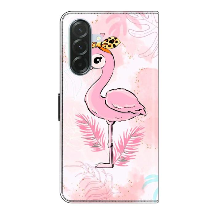 OEM - Samsung Galaxy A37 Plånboksfodral Konstläder - Rosa Fågel