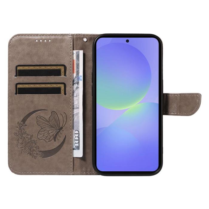 OEM - Samsung Galaxy A37 Fodral PU Läder Flip Skydd - Grå