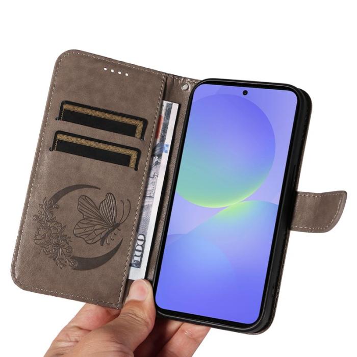 OEM - Samsung Galaxy A37 Fodral PU Läder Flip Skydd - Grå