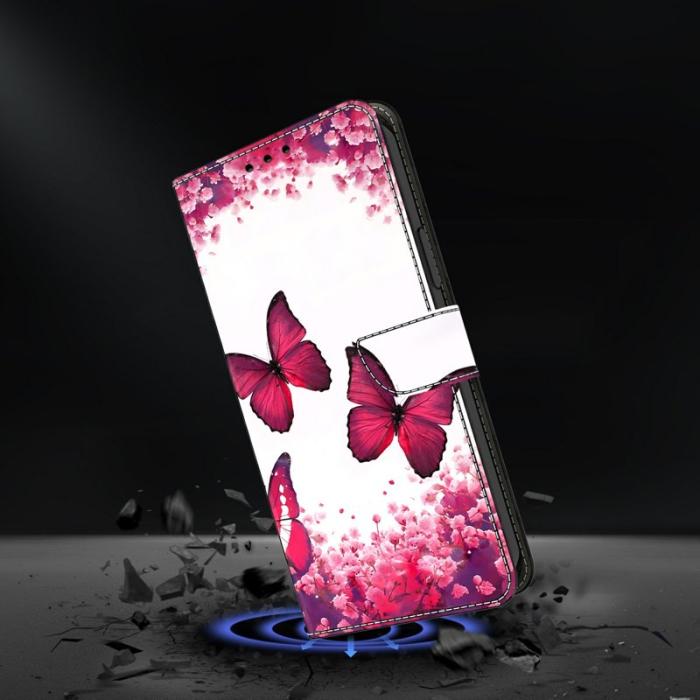 OEM - Samsung Galaxy A37 Plånboksfodral Konstläder Flip Telefonfodral - Röd Butterfly