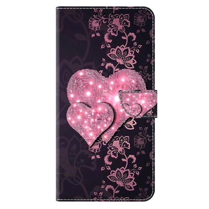 OEM - Samsung Galaxy A37 Fodral PU Läder - Lace Hearts