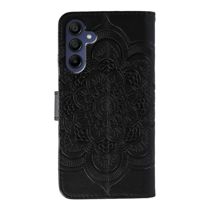 OEM - Samsung Galaxy A37 Plånboksfodral Konstläder Mandala Mönster - Svart