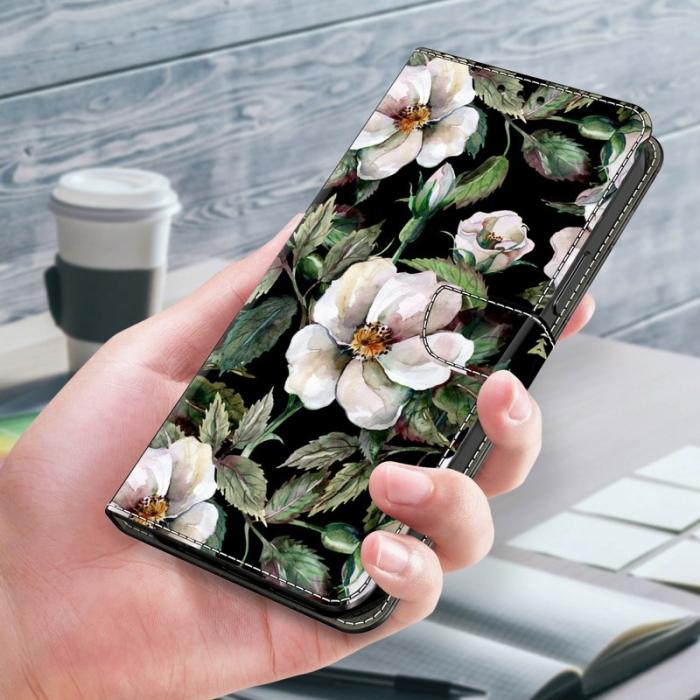 OEM - Samsung Galaxy A37 Fodral PU Läder Mönstertryck - Stor Blomma
