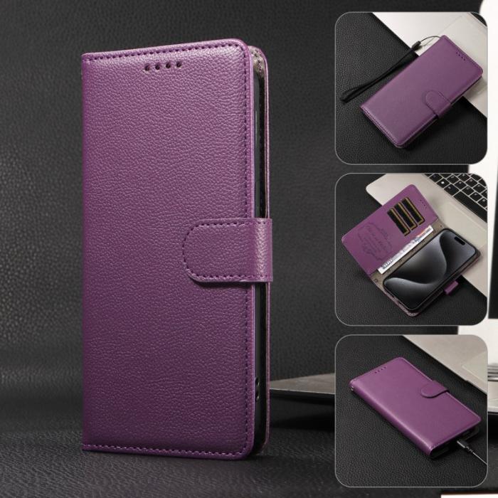 OEM - Samsung Galaxy A37 Fodral PU Läder RFID Skydd - Lila