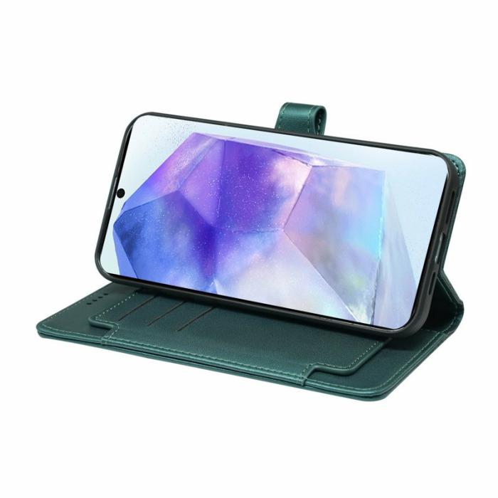 OEM - Samsung Galaxy A37 Fodral PU Läder Ställ - Grön