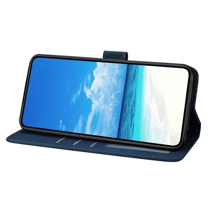 OEM - Samsung Galaxy A37 Plånboksfodral Konstläder Ställ Skydd - Blå