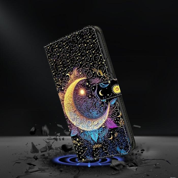 OEM - Samsung Galaxy A37 Fodral PU Läder Tryck Flip - Bright Moon