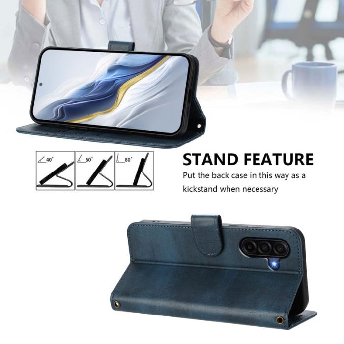 OEM - Samsung Galaxy A37 Fodral Retro Textur Läder - Blå