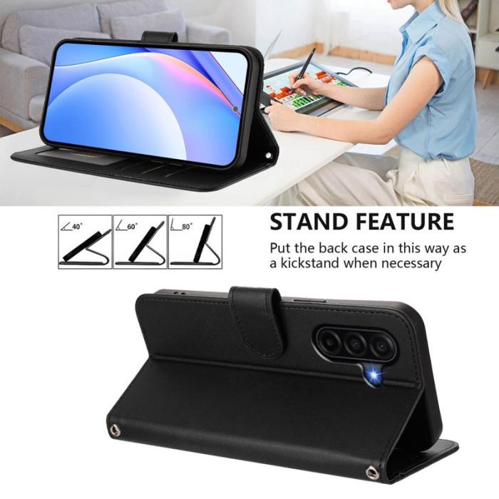 OEM - Samsung Galaxy A37 Fodral RFID Skydd Äkta Läder - Svart