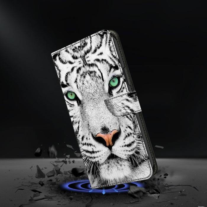 OEM - Samsung Galaxy A37 Fodral TPU + PU Läder Tryckt - Tiger Ansikte