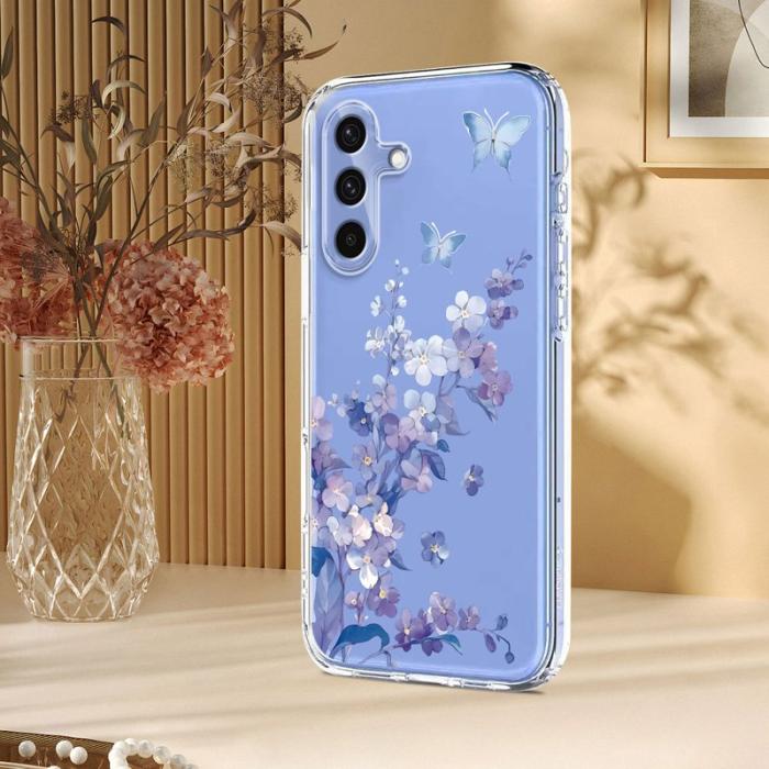 OEM - Samsung Galaxy A37 Skal TPU Blommönster - Violett