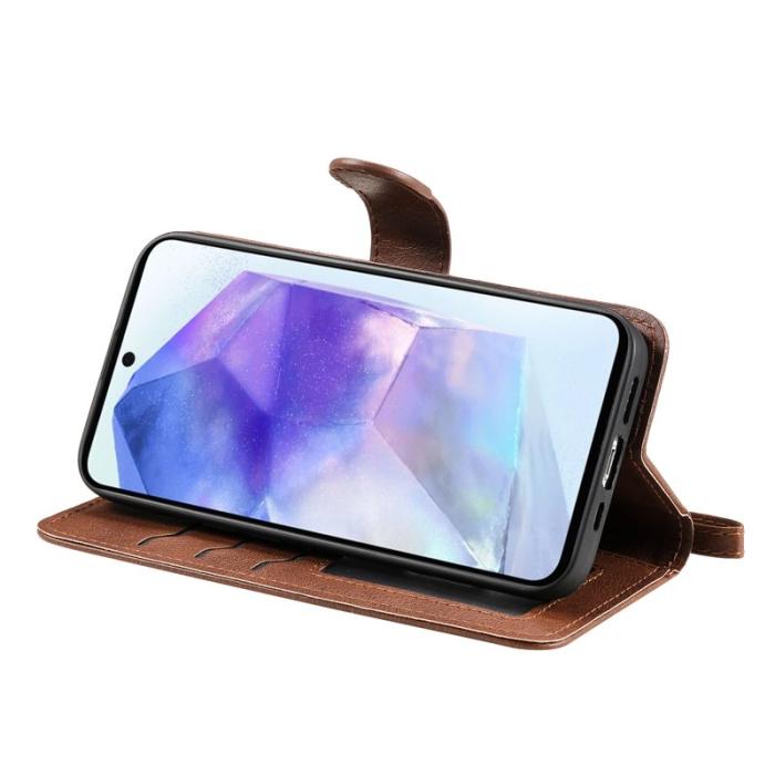 OEM - Samsung Galaxy A55 5G Plånboksfodral 2 i 1 Avtagbart Magnetiskt Konstläder Brun