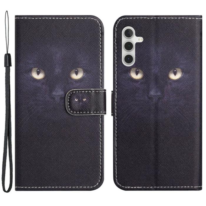 OEM - Samsung Galaxy A55 5G Plånboksfodral 3D Crosshatch Konstläder - Cat's Eye