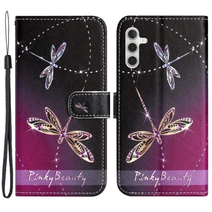 OEM - Samsung Galaxy A55 5G Plånboksfodral 3D Crosshatch Konstläder - Drakar