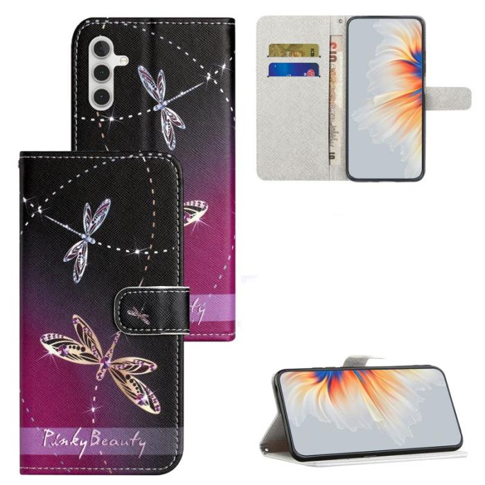 OEM - Samsung Galaxy A55 5G Plånboksfodral 3D Crosshatch Konstläder - Drakar