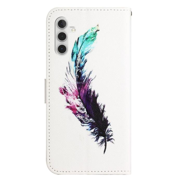 OEM - Samsung Galaxy A55 5G Plånboksfodral 3D Crosshatch Konstläder - Feather