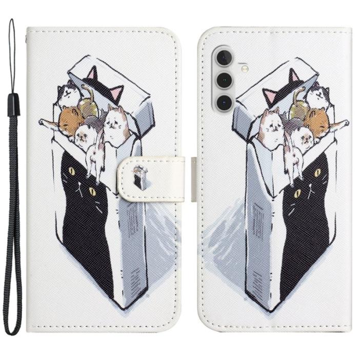 OEM - Samsung Galaxy A55 5G Plånboksfodral 3D Crosshatch Konstläder - Katter