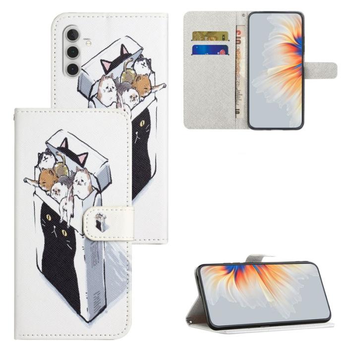 OEM - Samsung Galaxy A55 5G Plånboksfodral 3D Crosshatch Konstläder - Katter