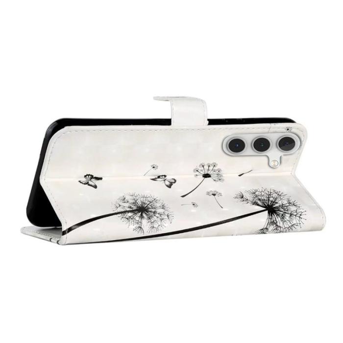 OEM - Samsung Galaxy A55 5G Plånboksfodral 3D Mönstertryck Konstläder Barn och Maskros