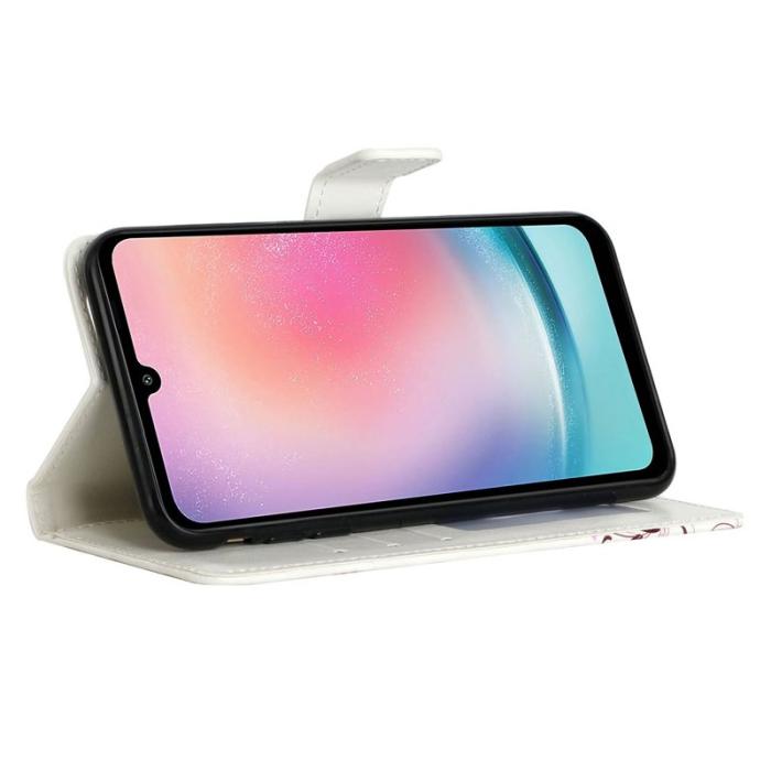 OEM - Samsung Galaxy A55 5G Plånboksfodral 3D Mönstertryck Konstläder - Fjäder