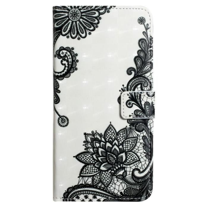 OEM - Samsung Galaxy A55 5G Plånboksfodral 3D Mönstertryck Konstläder - Spetsblomma