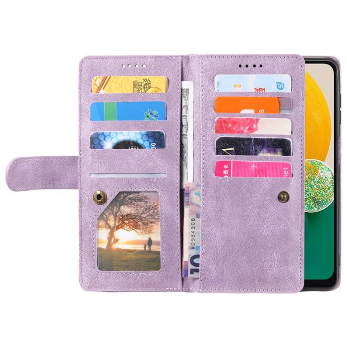OEM - Samsung Galaxy A55 5G Plånboksfodral Konstläder 9 Kort - Lila