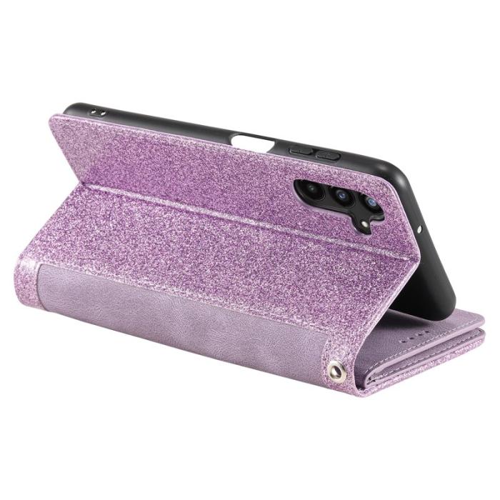 OEM - Samsung Galaxy A55 5G Plånboksfodral Konstläder 9 Kort - Lila