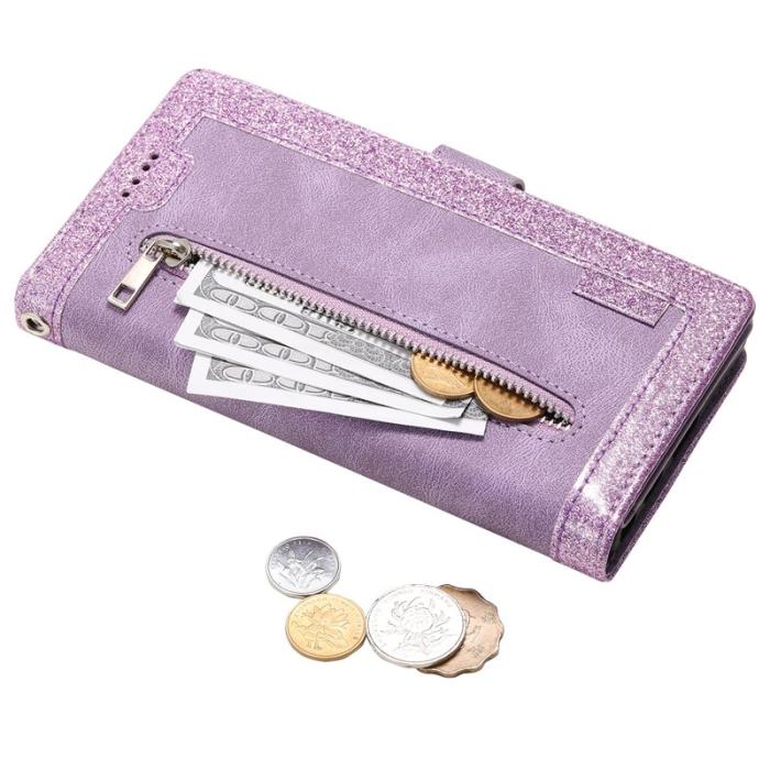 OEM - Samsung Galaxy A55 5G Plånboksfodral Konstläder 9 Kort - Lila