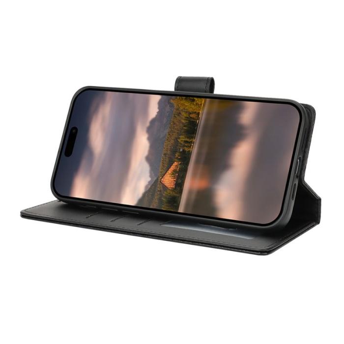 OEM - Samsung Galaxy A55 5G Plånboksfodral Konstläder Blommönster - Svart