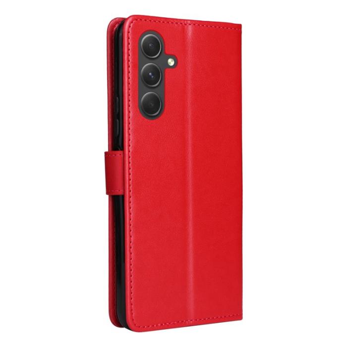 OEM - Samsung Galaxy A55 5G Plånboksfodral Konstläder Cat Bee Mönster - Röd