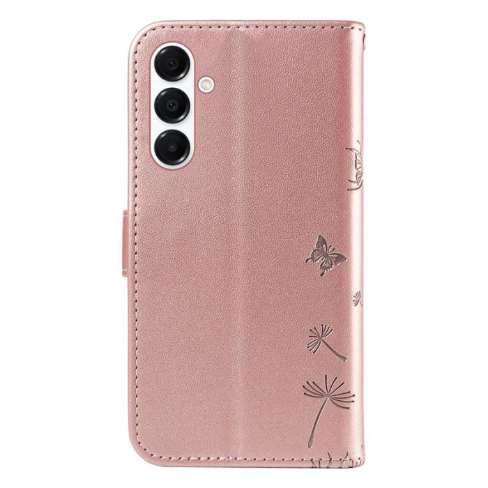 OEM - Samsung Galaxy A55 5G Plånboksfodral Konstläder Dandelion - Roséguld