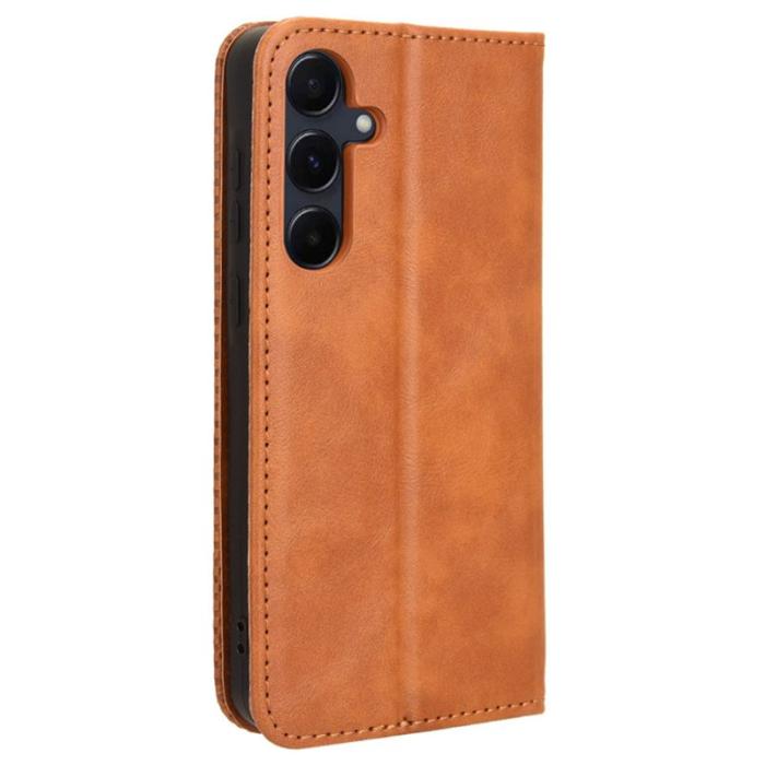 OEM - Samsung Galaxy A55 5G Plånboksfodral Konstläder Flip Cover - Brun