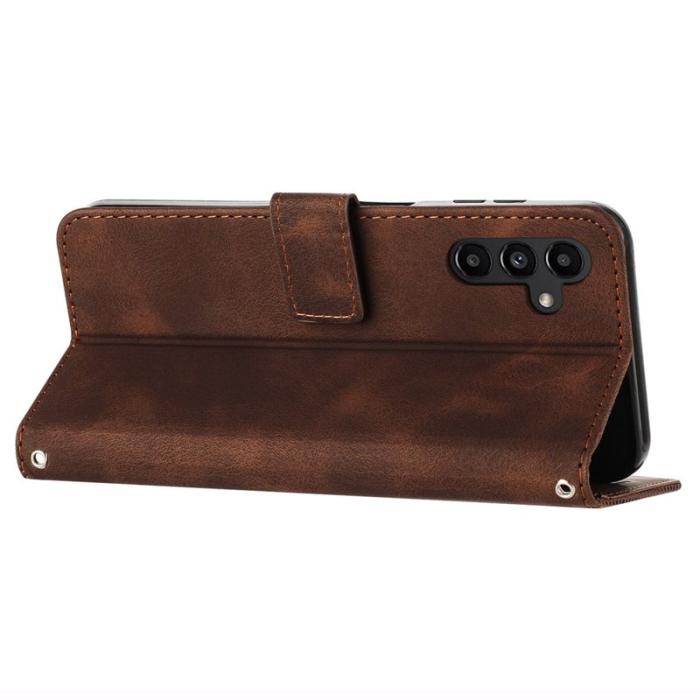 OEM - Samsung Galaxy A55 5G Plånboksfodral Konstläder Flip Magnet - Brun