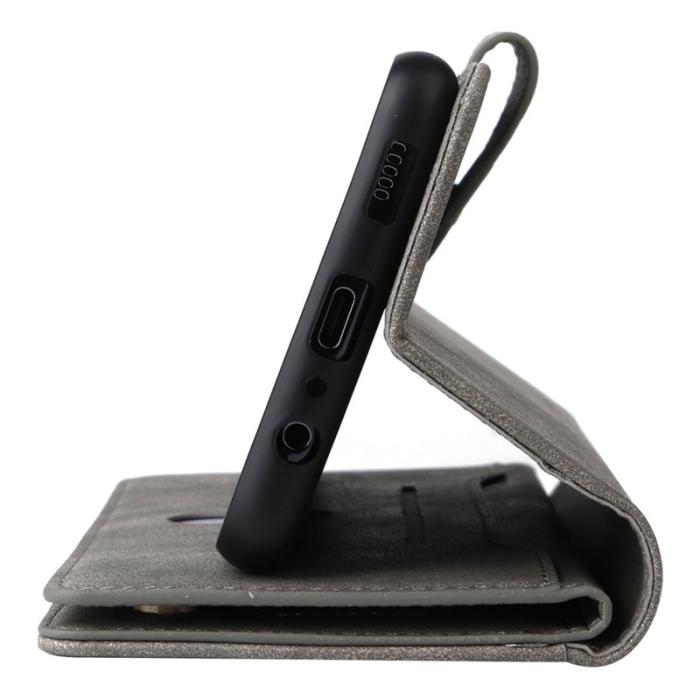 OEM - Samsung Galaxy A55 5G Plånboksfodral Konstläder Flip Skydd - Grå