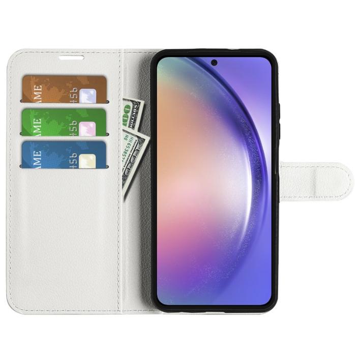OEM - Samsung Galaxy A55 5G Plånboksfodral Konstläder Flip - Vit