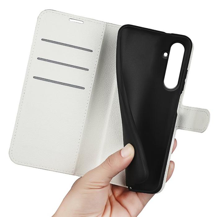 OEM - Samsung Galaxy A55 5G Plånboksfodral Konstläder Flip - Vit