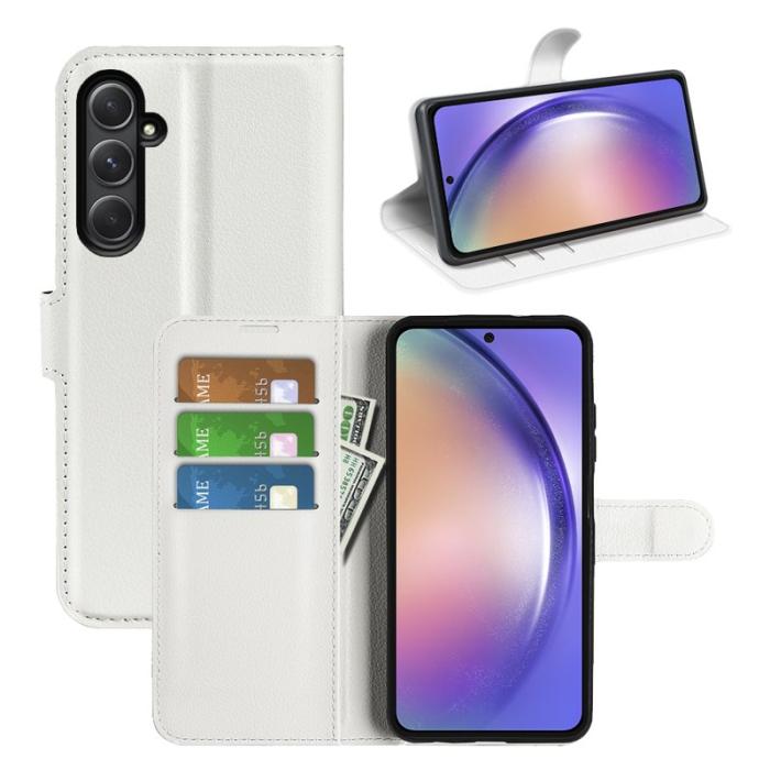 OEM - Samsung Galaxy A55 5G Plånboksfodral Konstläder Flip - Vit