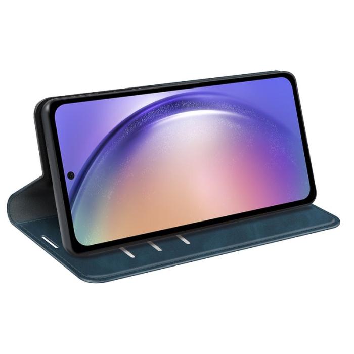 OEM - Samsung Galaxy A55 5G Fodral KonstLäder Folio Flip - Blå