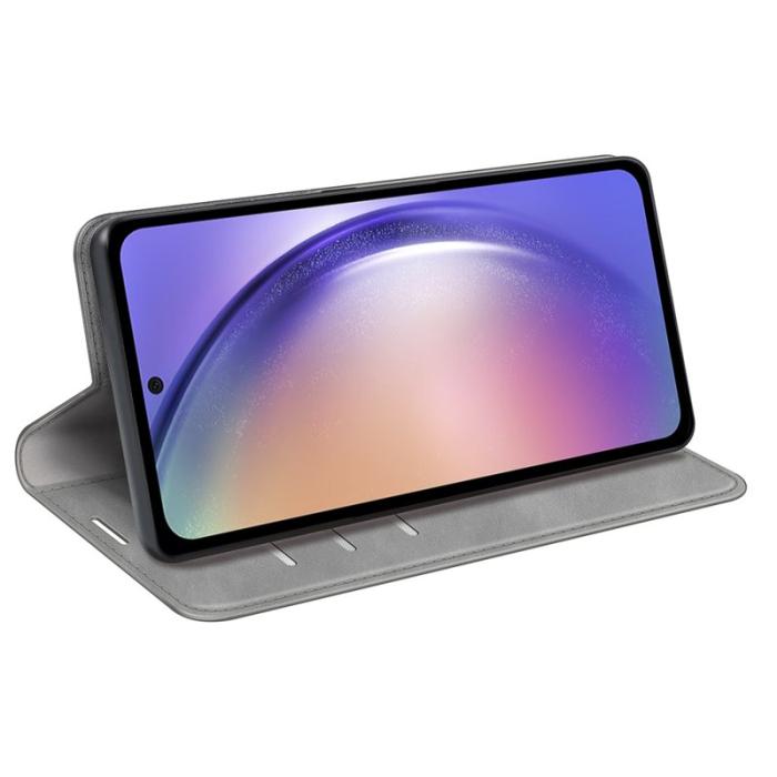 OEM - Samsung Galaxy A55 5G Fodral KonstLäder Folio Flip - Grå