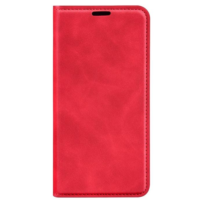 OEM - Samsung Galaxy A55 5G Fodral KonstLäder Folio Flip - Röd