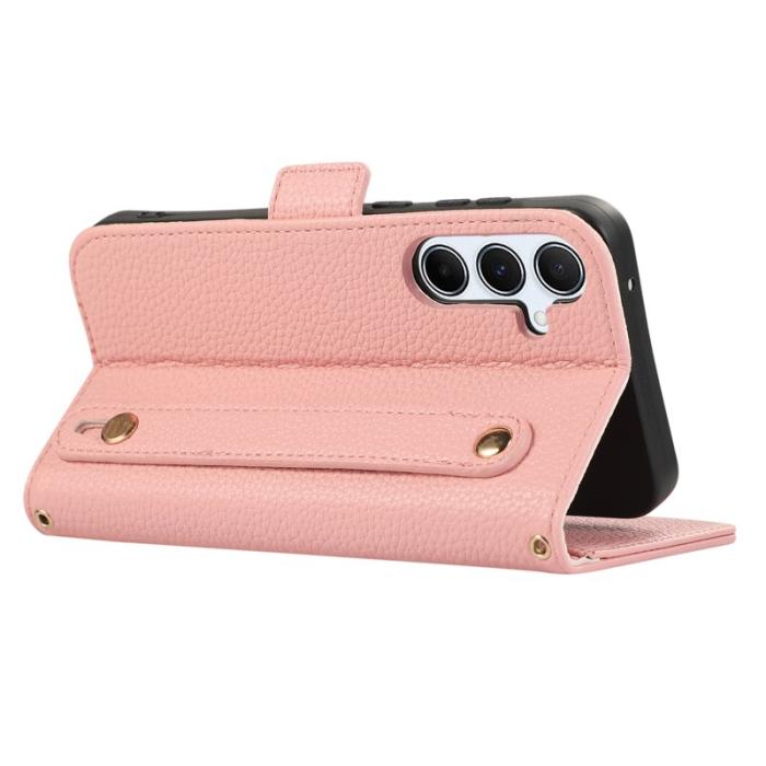 OEM - Samsung Galaxy A55 5G Plånboksfodral Konstläder Kortfack - Rosa