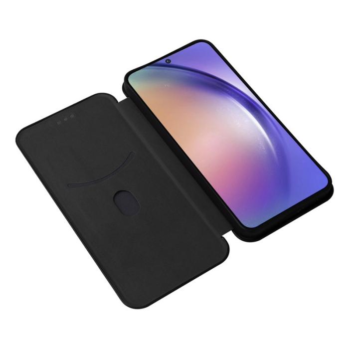 OEM - Samsung Galaxy A55 5G Fodral KonstLäder Korthållare Svart - Svart