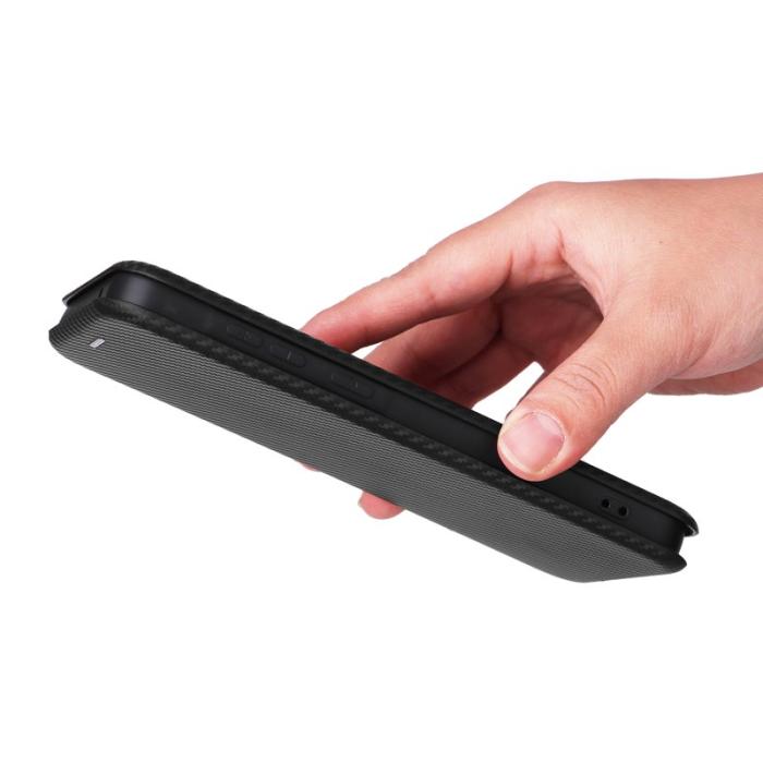 OEM - Samsung Galaxy A55 5G Fodral KonstLäder Korthållare Svart - Svart