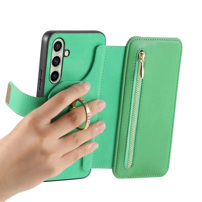 OEM - Samsung Galaxy A55 5G Plånboksfodral Konstläder Magnetisk - Grön