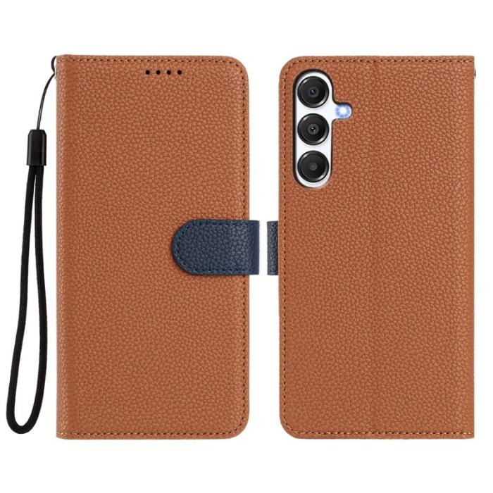 OEM - Samsung Galaxy A55 5G Plånboksfodral Konstläder Magnetiskt - Brun / Blå